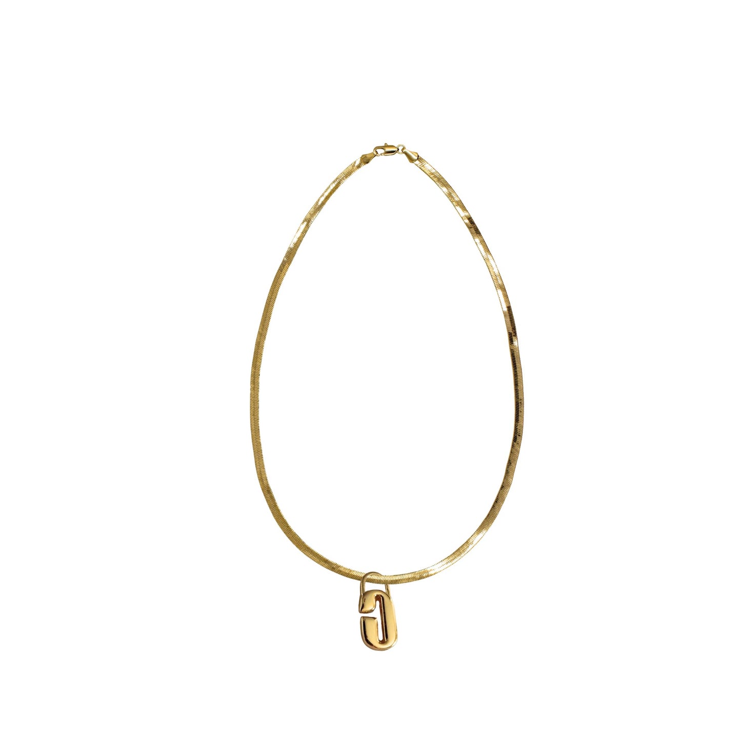 Herringbone G Charm Necklace - Atelier Galin