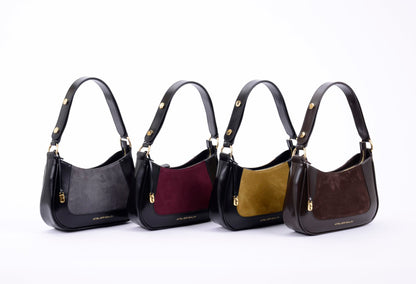 leather handbag in four different colors by atelier galin